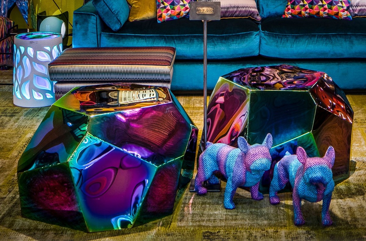 Designer Wohnzimmertisch / Beistelltisch Titan 89 x 90 x H. 45 cm - Designer Kollektion