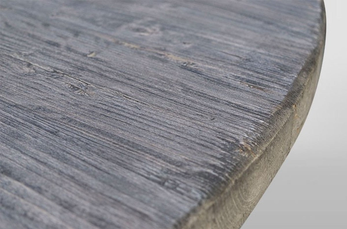 Landhaus Esstisch Rund Eiche Rustic Grey - Barock Stil Tisch Eiche Massiv