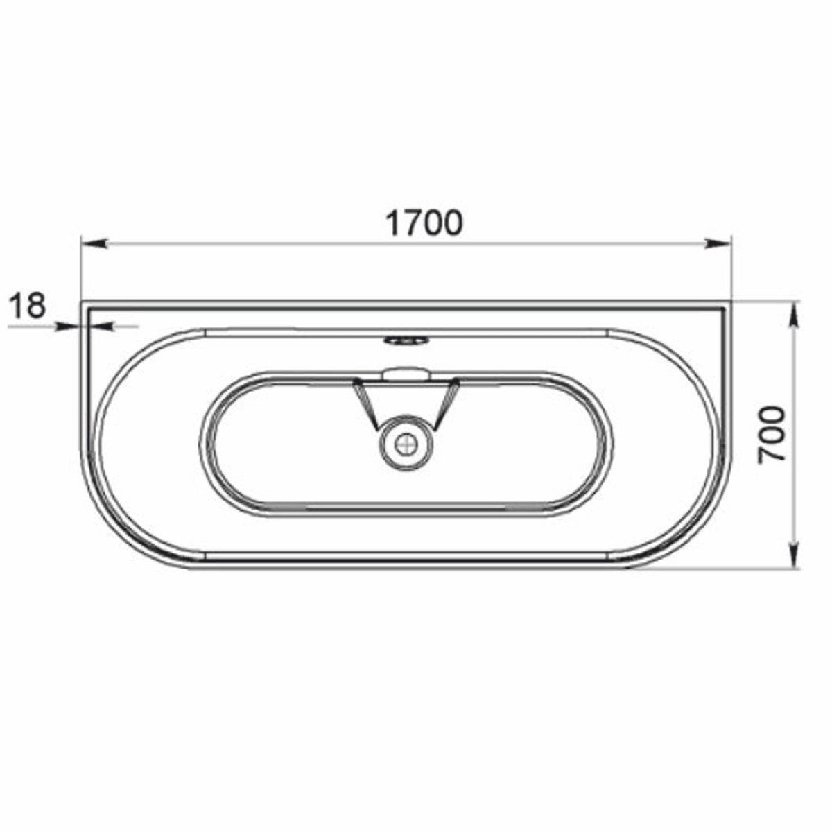 Freistehende Luxus Badewanne Hochglanz Weiß 170 cm - Badezimmer Möbel