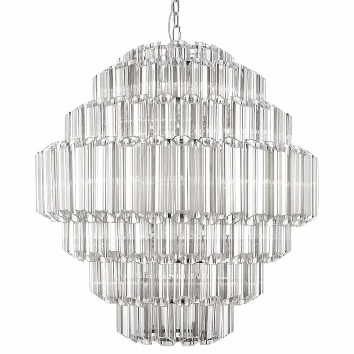 Glas Kronleuchter Silber Ø 80 x H. 93 cm - Runder Kronleuchter