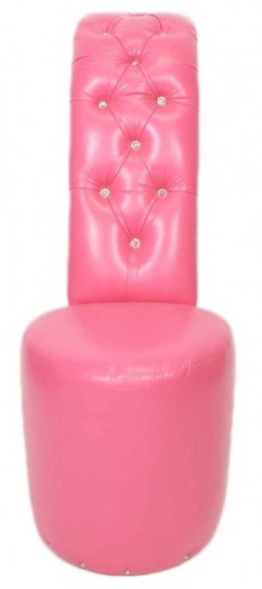 High Heel Sessel mit Dekosteinen Rosa Luxus Design - Designer Sessel - Club Möbel - Schuh Stuhl Sessel