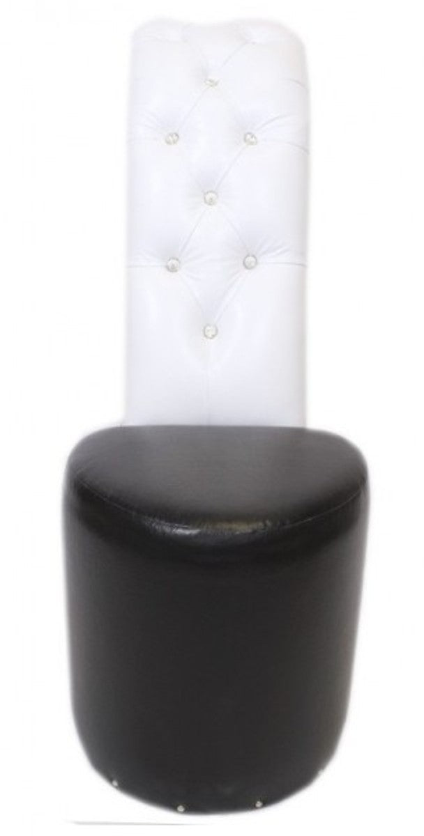 High Heel Sessel mit Dekosteinen Schwarz / Weiss Luxus Design - Designer Sessel - Club Möbel - Schuh Stuhl Sessel