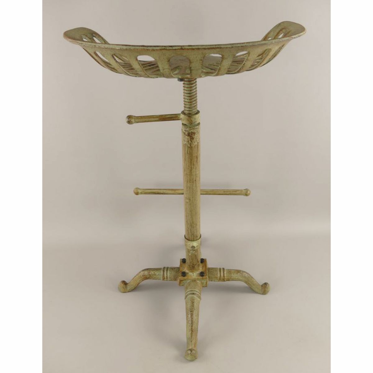 Industrie Stil Gusseisen Barhocker Rustikal Grün H. 75 cm