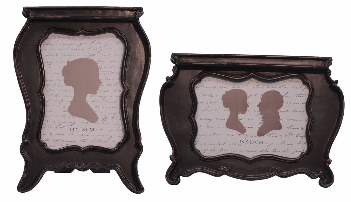 Barockstil Bilderrahmen 2er Set Antik Schwarz - Barock Deko