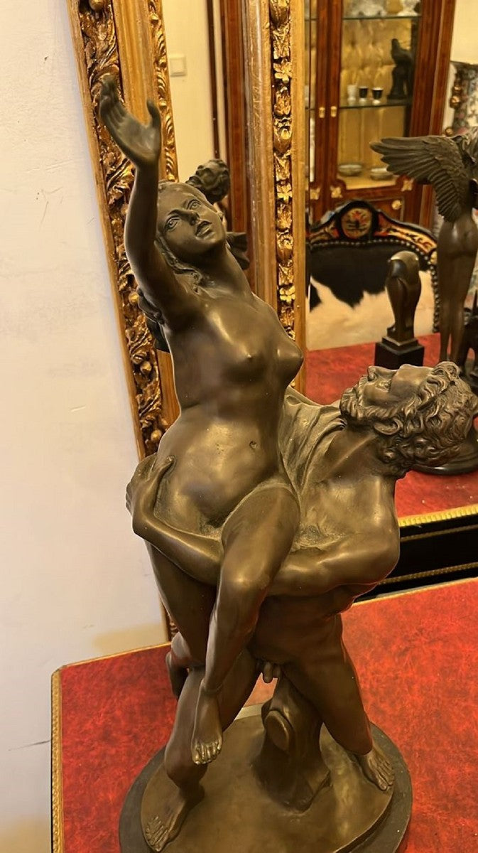 Jugendstil Bronze Deko Skulptur Mann & Frau H. 70 cm