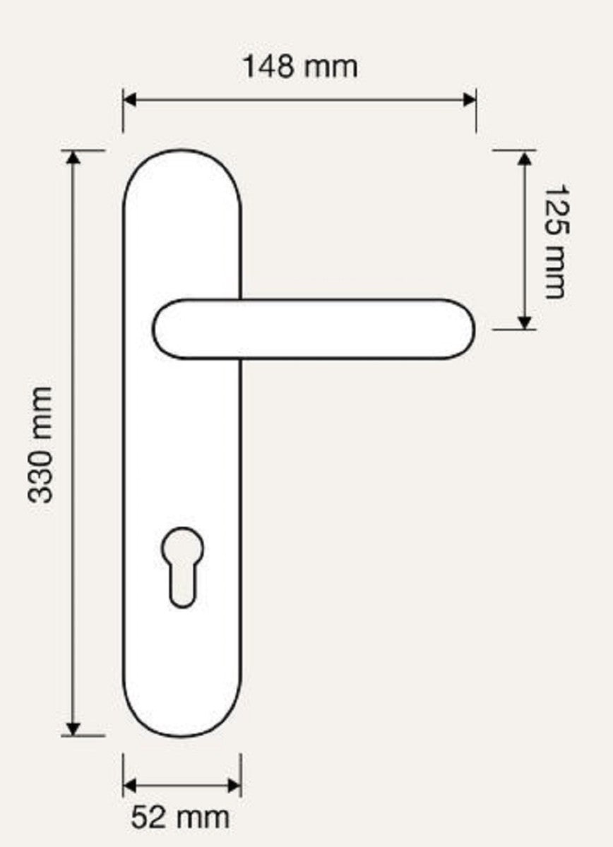 Jugendstil Türgriff Set Französisches Gold 14,8 x H. 33 cm - Barock & Jugendstil Hotel Accessoires