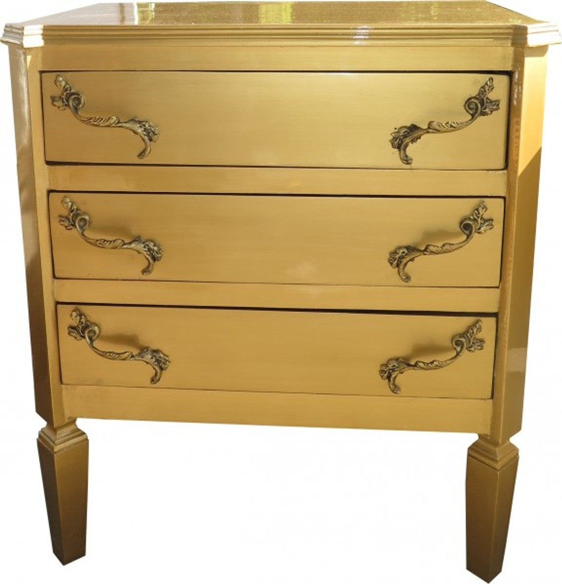 Barock Kommode Gold B60 H69 cm - Handgefertigte Art Deco Möbel