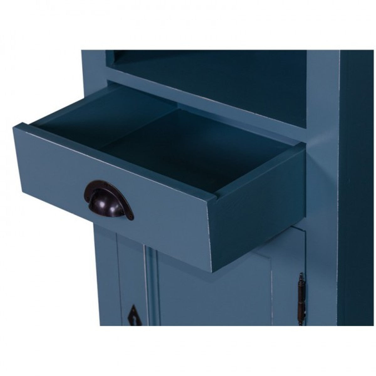 Landhaus Stil Badezimmer Schrank Hochschrank mit Schublade - Bad Schrank Massivholz