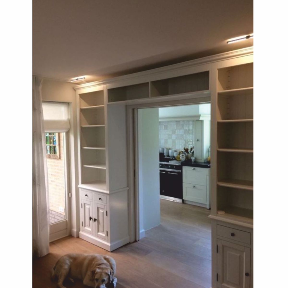 Landhausstil Bücherschrank Weiß 450 x 40 x H. 260 cm - Landhausstil Möbel