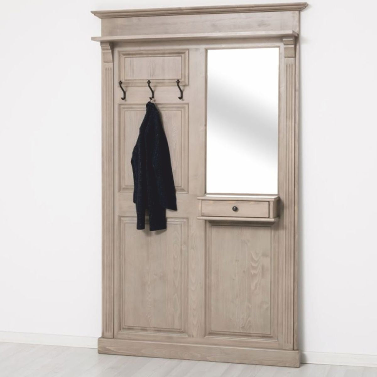 Landhausstil Garderobe Grau 131 x 19 x H. 219 cm - Landhausstil Garderobenmöbel