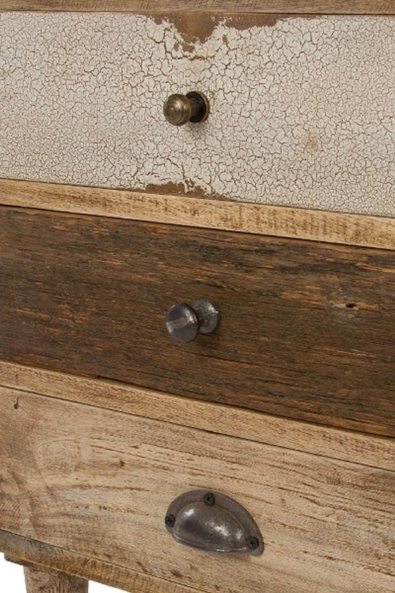 Landhausstil Kommode mit 5 Schubladen Naturfarben / Mehrfarbig 48 x 27 x H. 80 cm - Landhausstil Möbel
