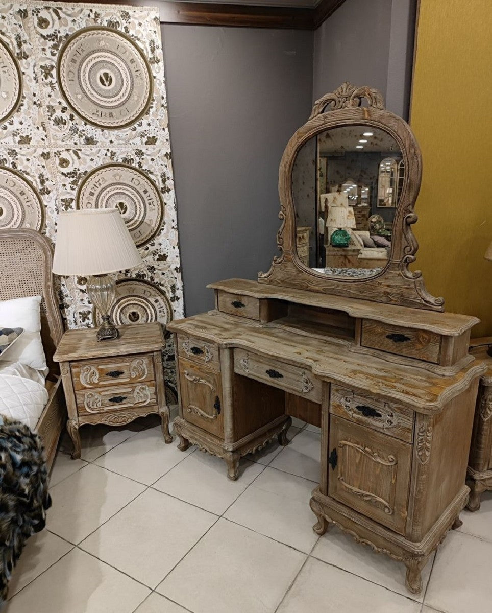 Pompöös by Luxus Barock Schminkkommode Provence mit Spiegel - designed by Harald Glööckler