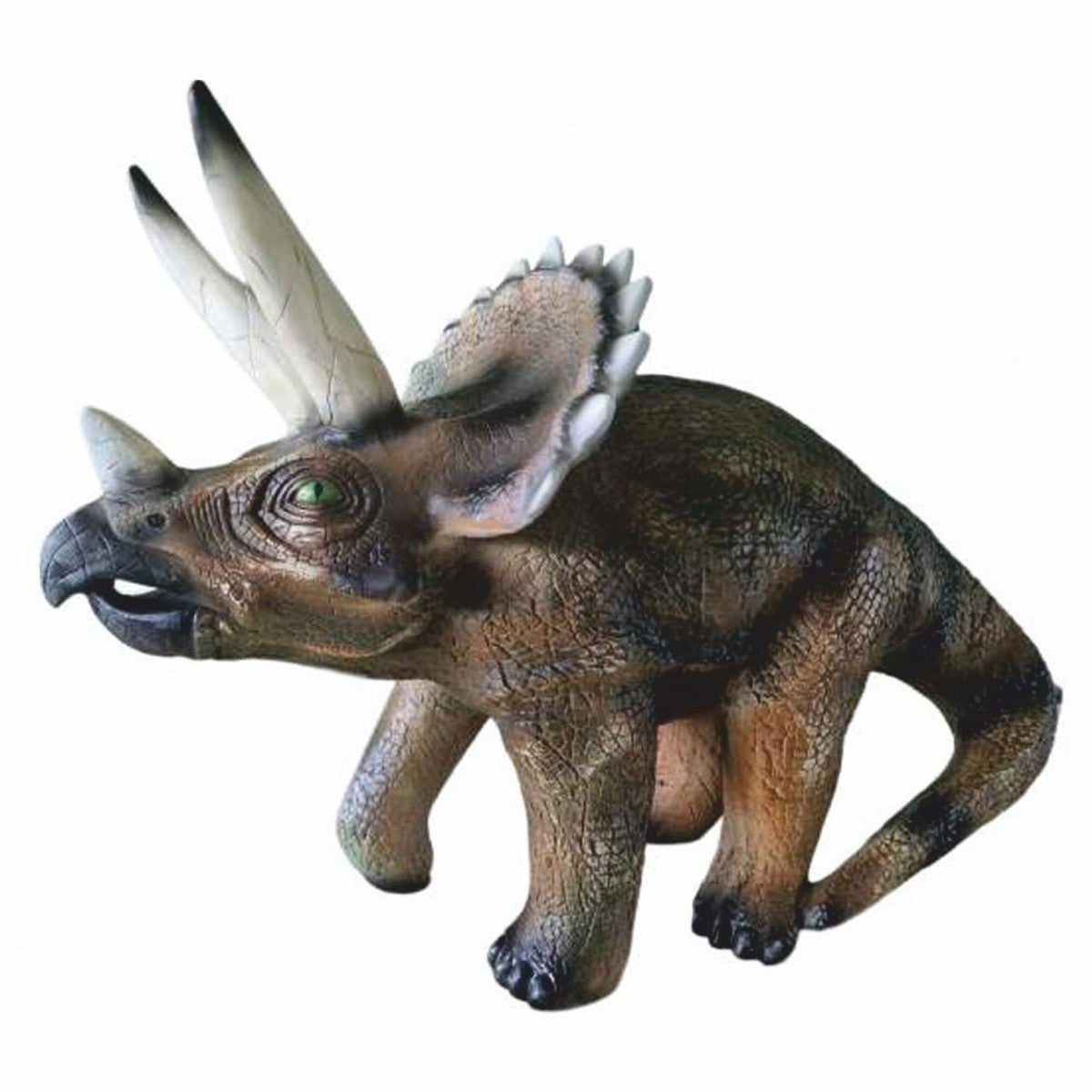 Deko Skulptur Dinosaurier Triceratops Braun 102 cm - Garten Figur