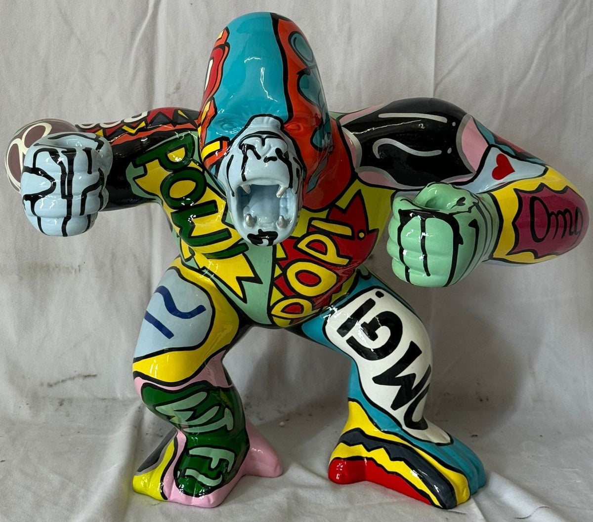 Deko Figur Gorilla Affe Bunt H. 50 cm - Deko Skulptur