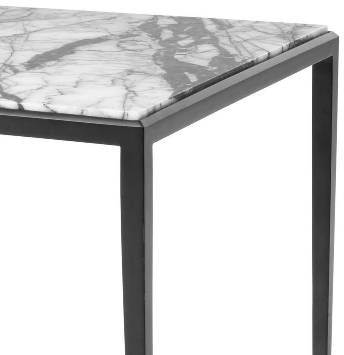 Beistelltisch in bronze mit weißer Marmorplatte 60 x 60 x H. 58 cm - Luxus Wohnzimmermöbel