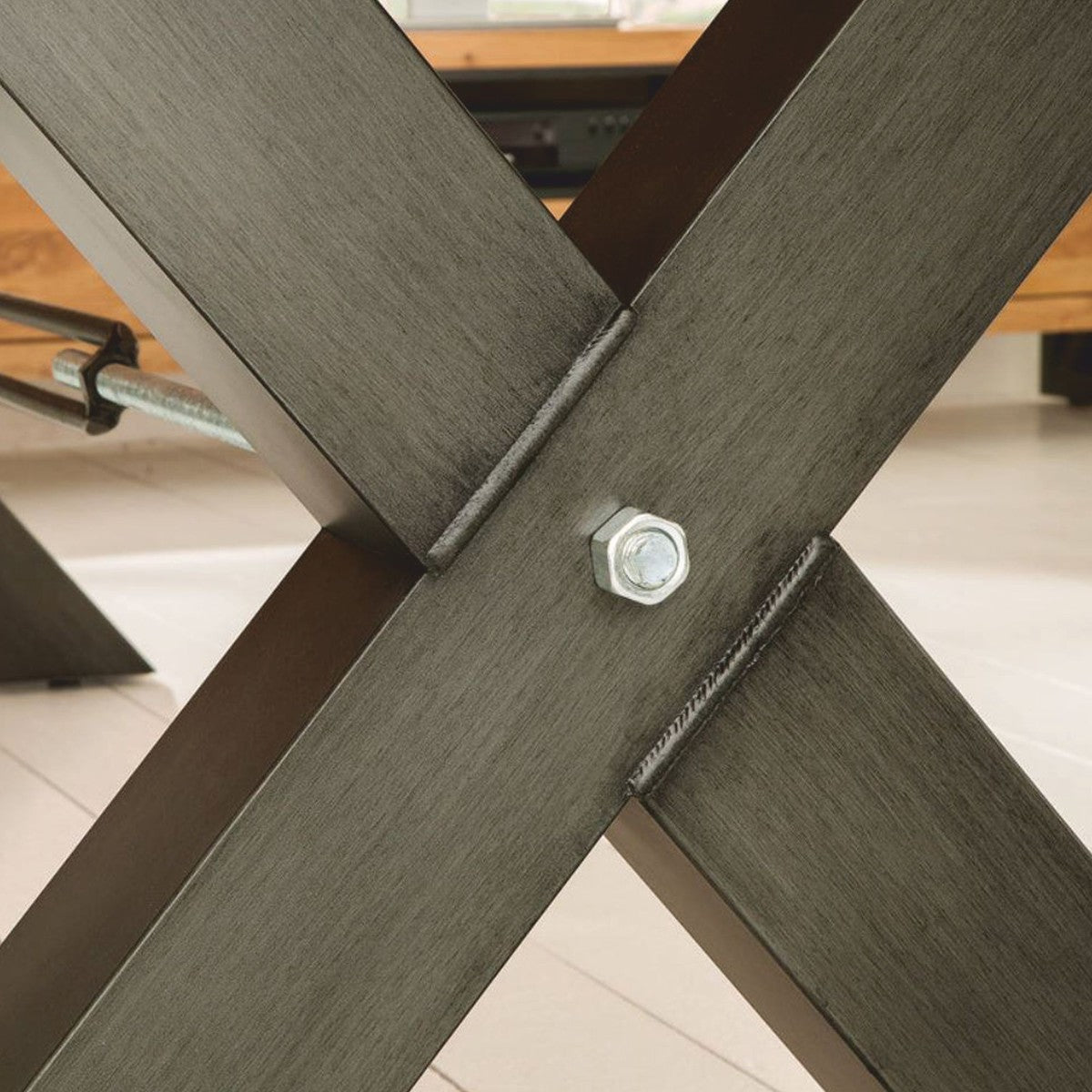 Esstisch Naturfarben / Schwarz 200 cm - Rechteckiger Küchentisch