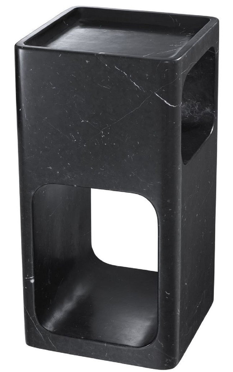 Designer Marmor Beistelltisch Schwarz 28 x 28 x H. 55 cm - Wohnzimmermöbel - Designer Möbel