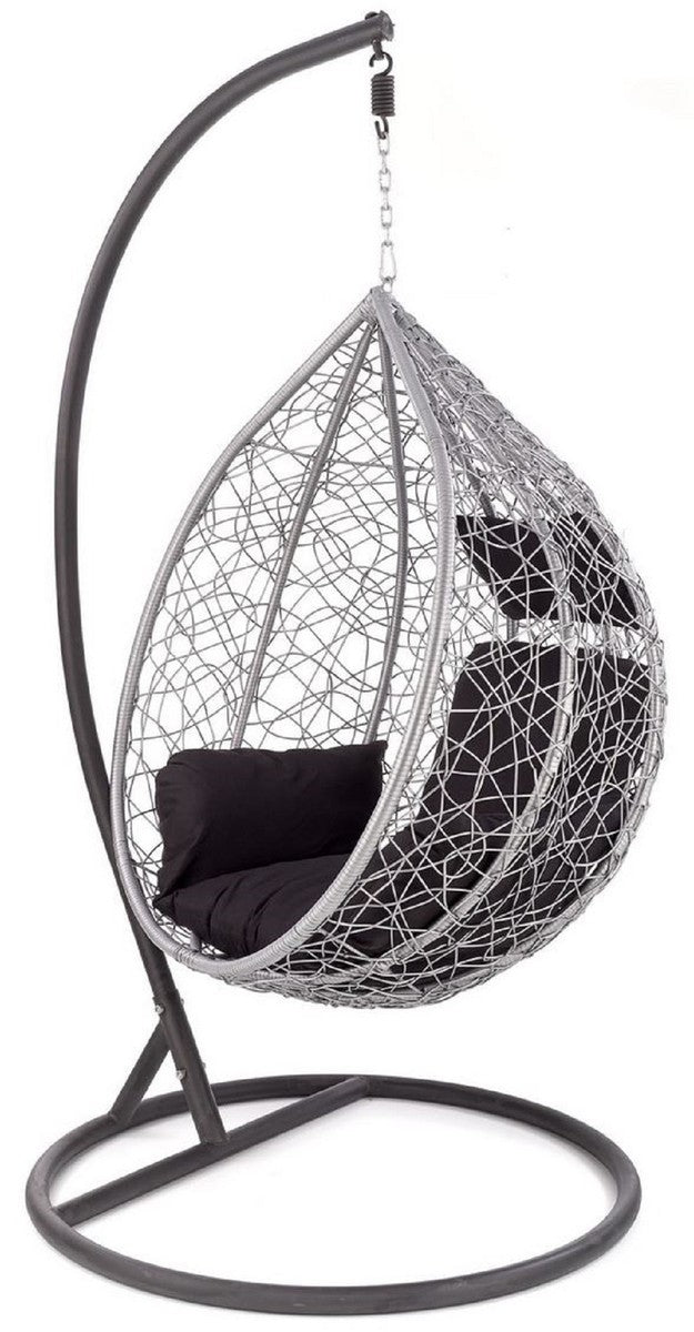 Garten Schaukelsessel Grau / Schwarz H. 195 cm