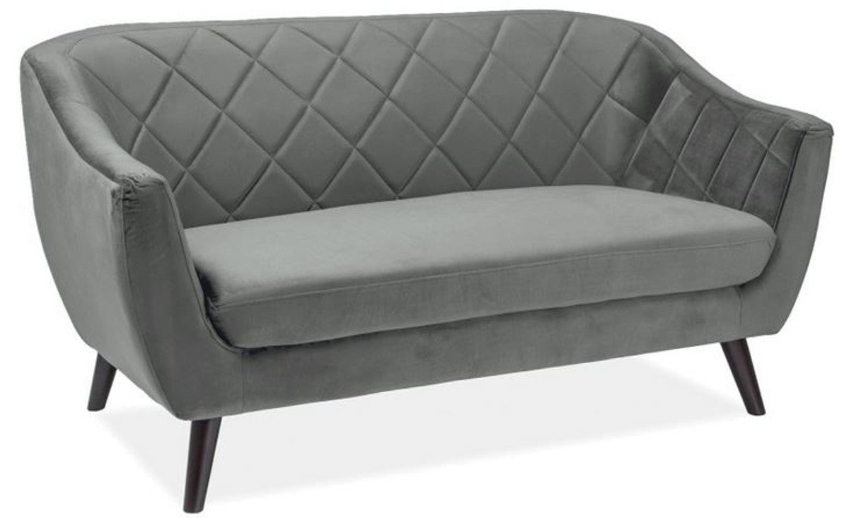 Luxus Wohnzimmer Sofa 160 x 85 x H. 83 cm - Couch mit edlem Samtstoff - Wohnzimmermöbel