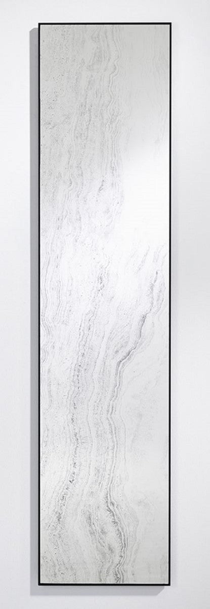 Designer Wandspiegel Schwarz 41 x 2 x H. 174 cm - Wohnzimmer Spiegel - Schlafzimmer Spiegel - Badezimmer Spiegel - Garderoben Spiegel - Luxus Kollektion