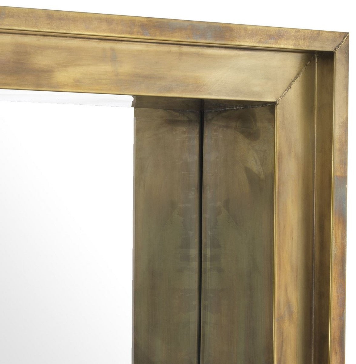 Luxus Wandspiegel Vintage Messingfarben 100 x 20 x H. 100 cm - Wohnzimmer Spiegel - Schlafzimmer Spiegel - Garderoben Spiegel - Luxus Möbel