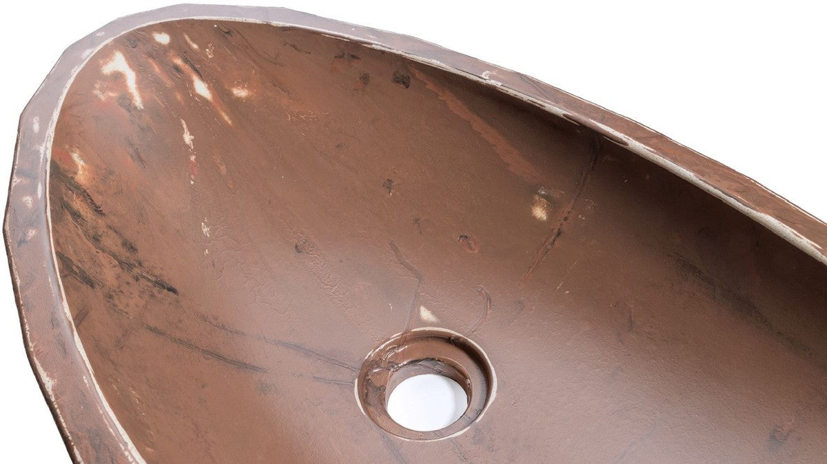 Luxus Waschbecken Schale Braun / Weiß 60,9 x 29,7 x H. 11,9 cm - Handgefertigtes Beton Waschbecken - Badezimmer Accessoires - Luxus Badezimmer Zubehör