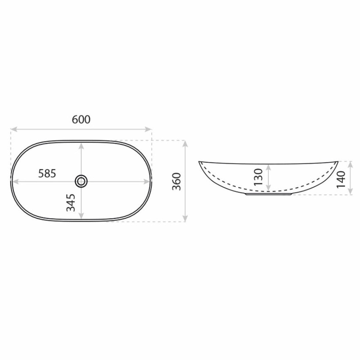 Luxus Waschbecken Schale Weiß / Gold 60 cm - Badezimmer Accessoires