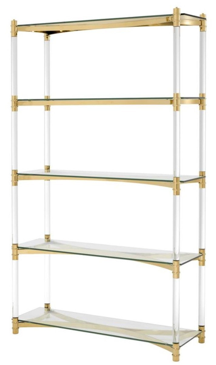 Wohnzimmerschrank / Regalschrank Gold 117 x 41 x H. 200 cm - Luxus Möbel