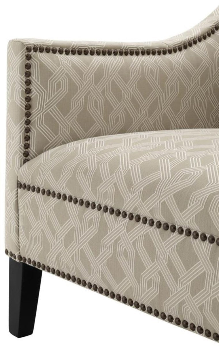 Wohnzimmer Sessel Grau 74 x 81 x H. 89 cm - Luxus Ohrensessel