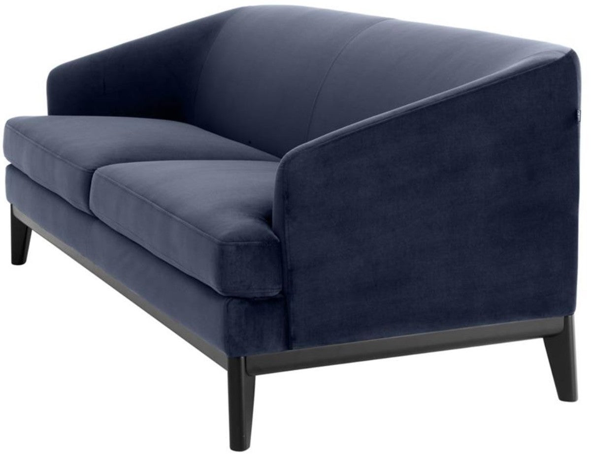 Luxus Wohnzimmer Sofa Mitternachtsblau / Schwarz 195 x 90 x H. 75 cm - Luxus Möbel