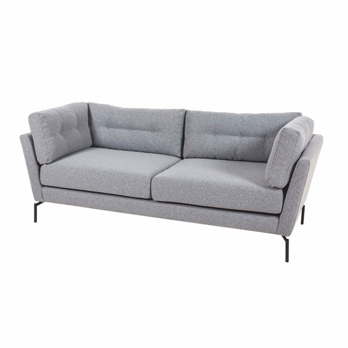 Luxus Wohzimmer Sofa Grau / Schwarz 220 cm - Wohnzimmer Möbel