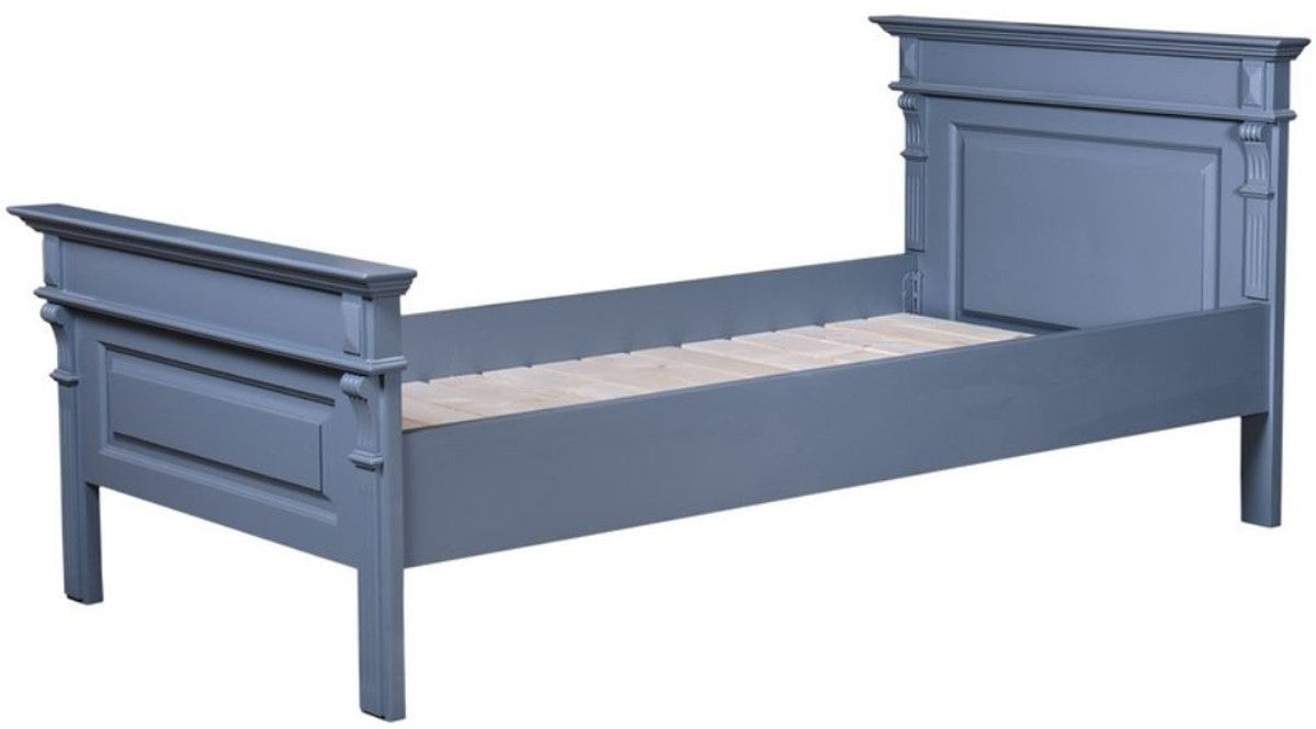 Landhausstil Bett Blau - Verschiedene Größen - Massivholz Schlafzimmermöbel