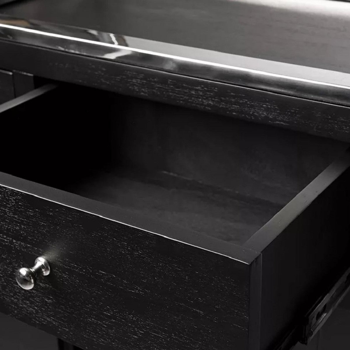 Regalschrank mit Leiter Schwarz / Silber 219 x 43 x H. 240 cm - Bücherschrank - Wohnzimmer Schrank - Büro Schrank - Wohnzimmer Möbel - Büro Möbel - Luxus Möbel