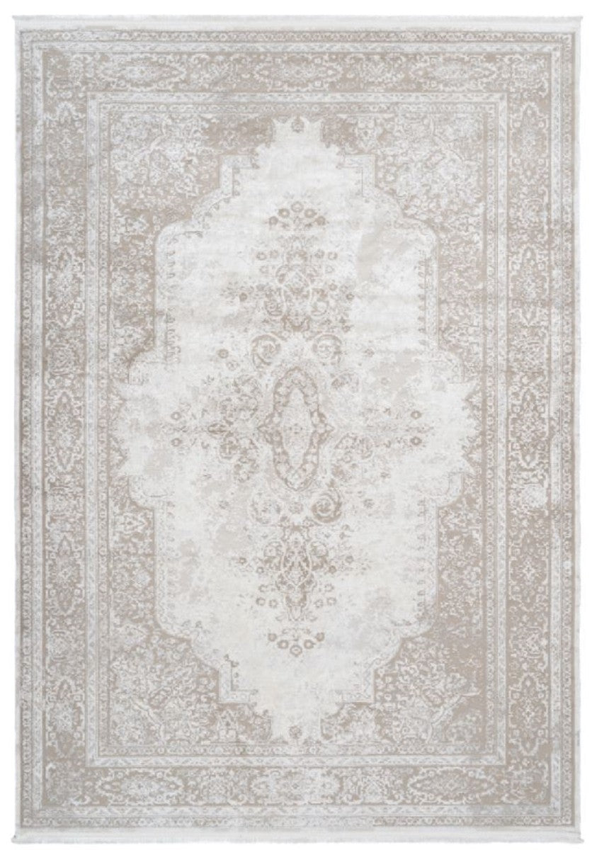 Teppich Vintage Cremefarben - Verschiedene Größen - Rechteckiger Teppich im Vintage Look - Wohnzimmer Deko Accessoires