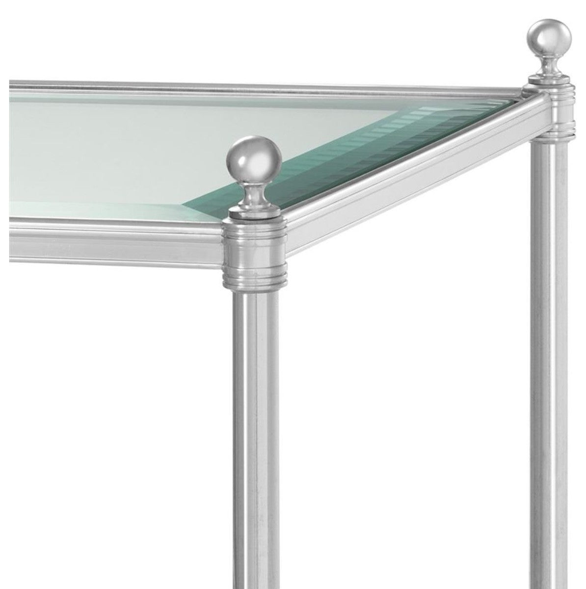 Luxus Wohnzimmer Beistelltisch mit Rollen Silber 42 x 42 x H. 71 cm - Hotel Möbel