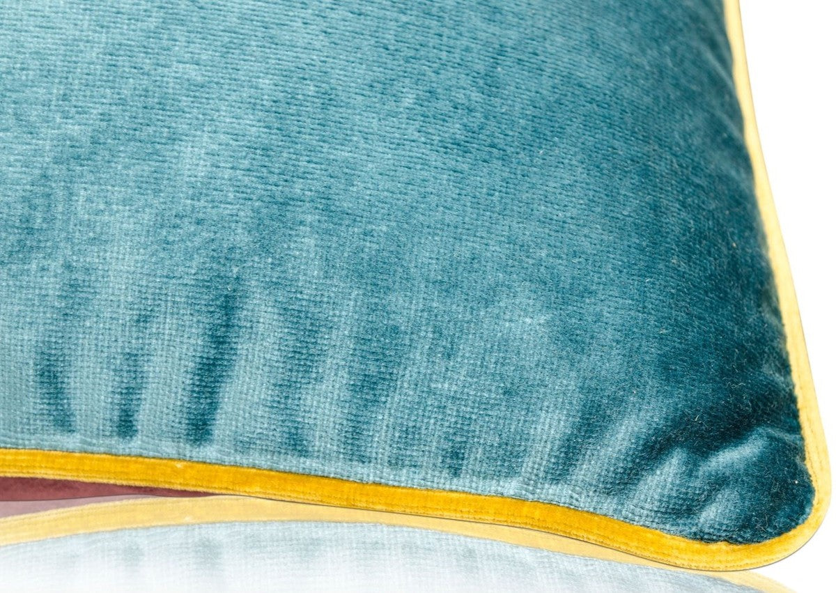 Wohnzimmer Deko Kissen 2er Set Lila / Türkis / Gelb 50 x 50 cm - Luxus Kollektion