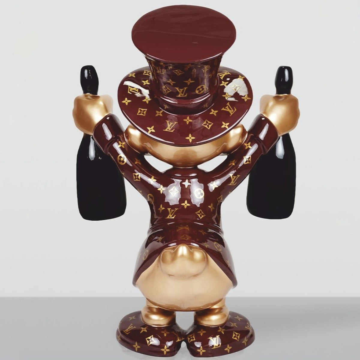 XXL Deko Skulptur Ente Braun / Gold / Schwarz H. 170 cm - Große Deko Figur