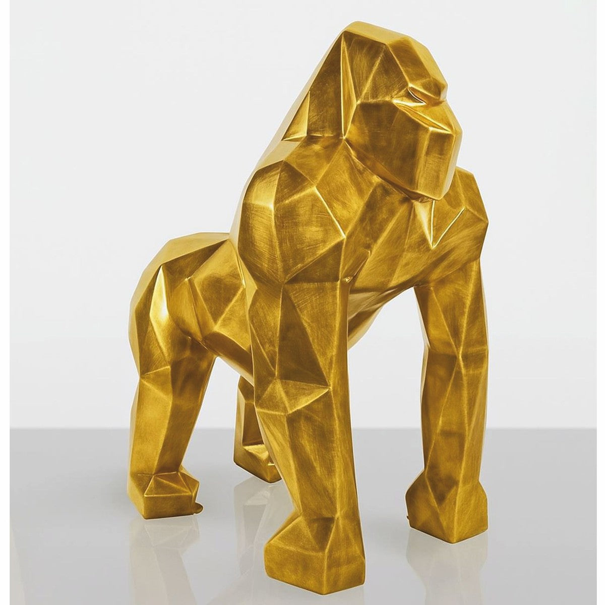 XXL Deko Skulptur Gorilla Affe Antik Gold H. 128 cm - Deko Figur