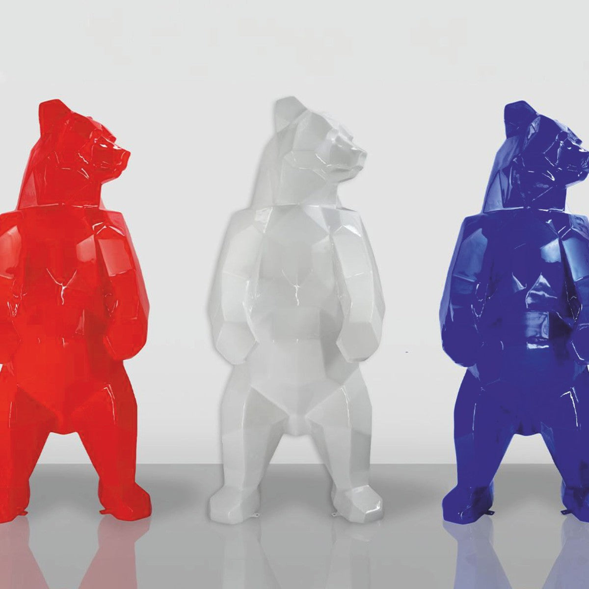 XXL Deko Skulptur Bär Rot H. 190 cm - Abstrakte Deko Figur