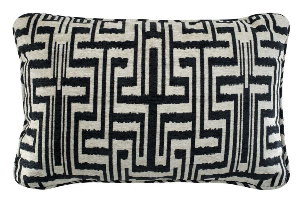 Designer Zierkissen Schwarz / Beige 60 x H. 40 cm - Luxus Kollektion
