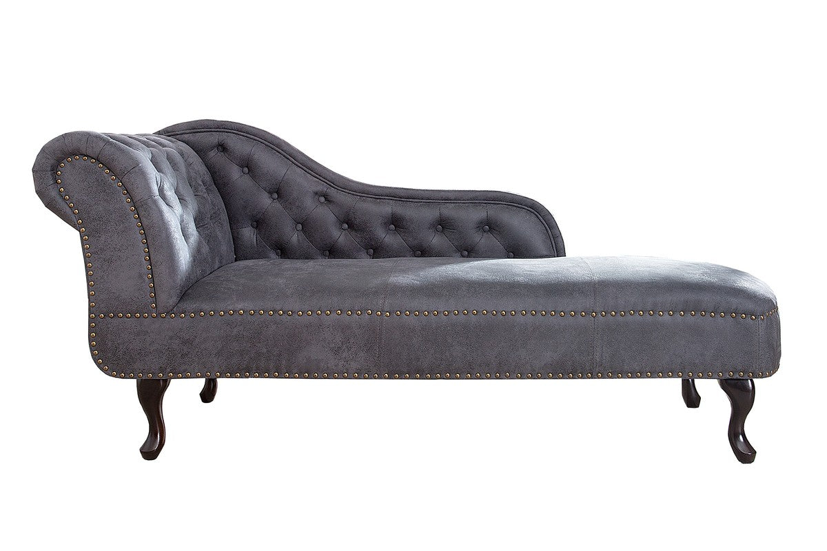 Chesterfield Recamiere / Chaiselongue Antikgrau aus dem Hause - Wohnzimmer Chaiselongue