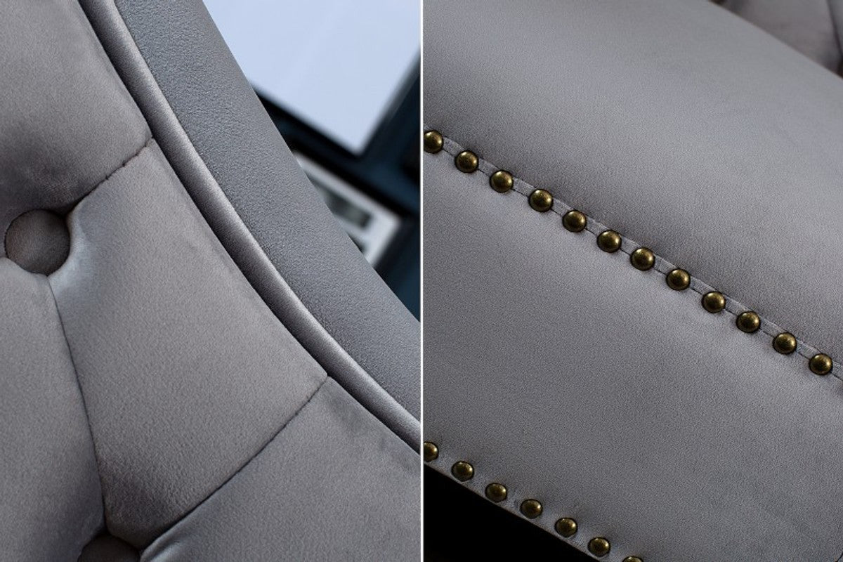 Chesterfield Recamiere / Chaiselongue Silbergrau aus dem Hause - Wohnzimmer Liege Sofa