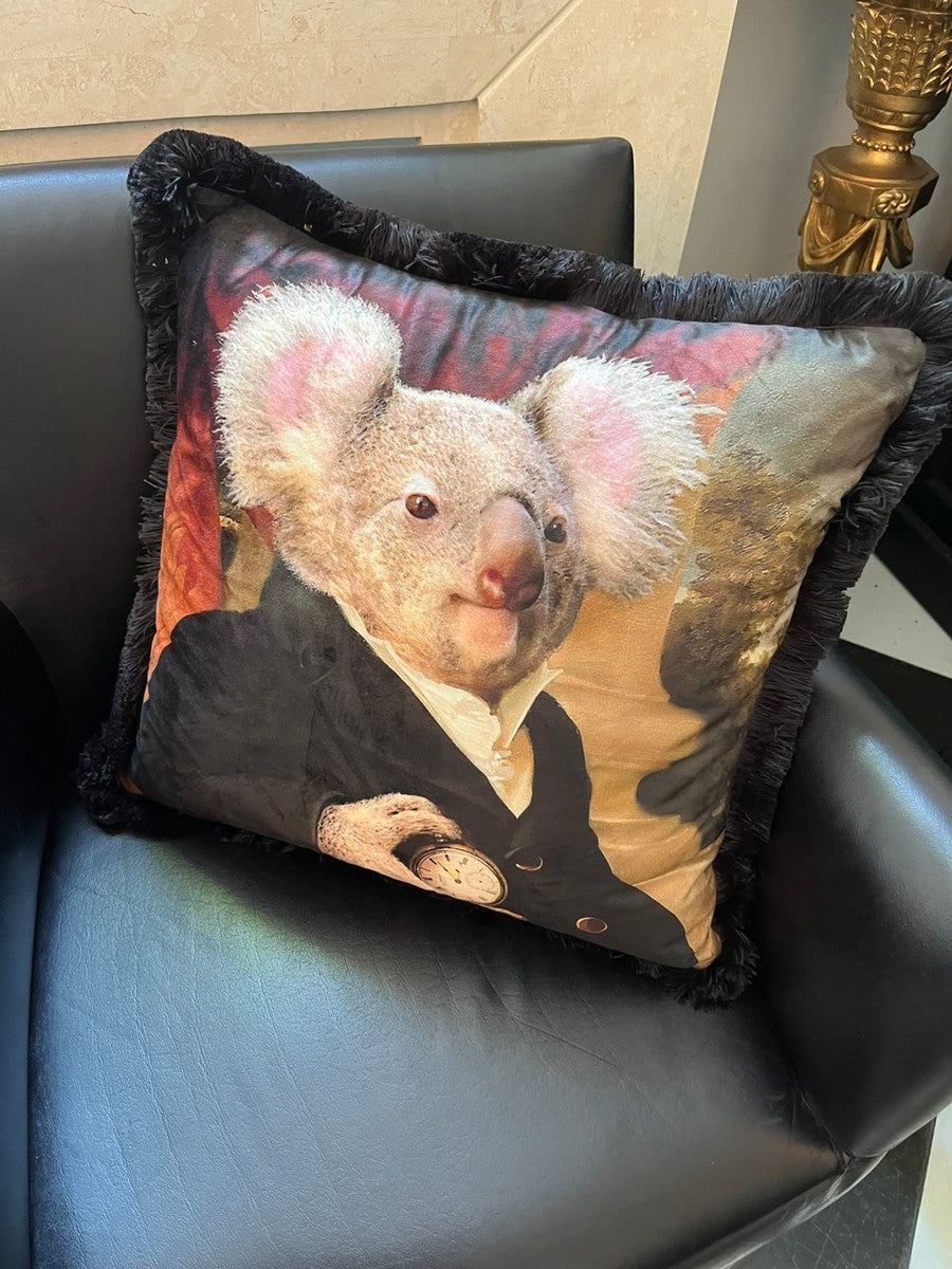 Designer-Kissen Gentleman Koala – Barock trifft Humor in luxuriösem Stil **EB**