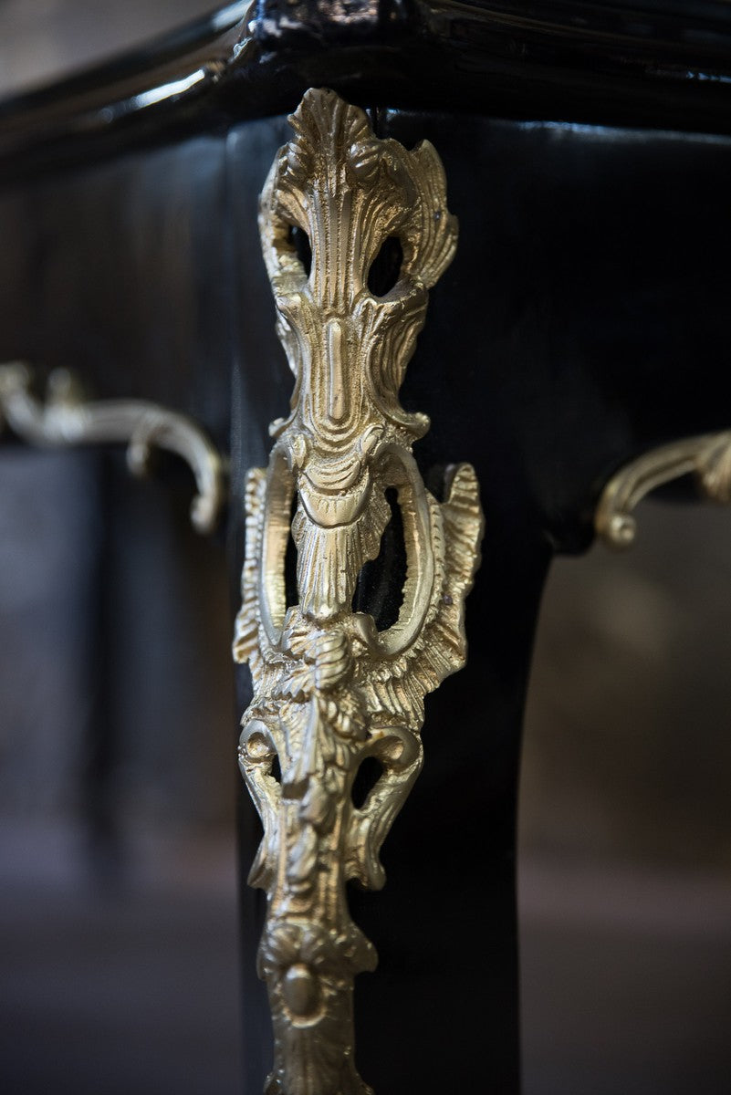 Pompöös by Barock Esstisch mit Glasplatte Schwarz / Gold - Pompööser Barock Esstisch designed by Harald Glööckler