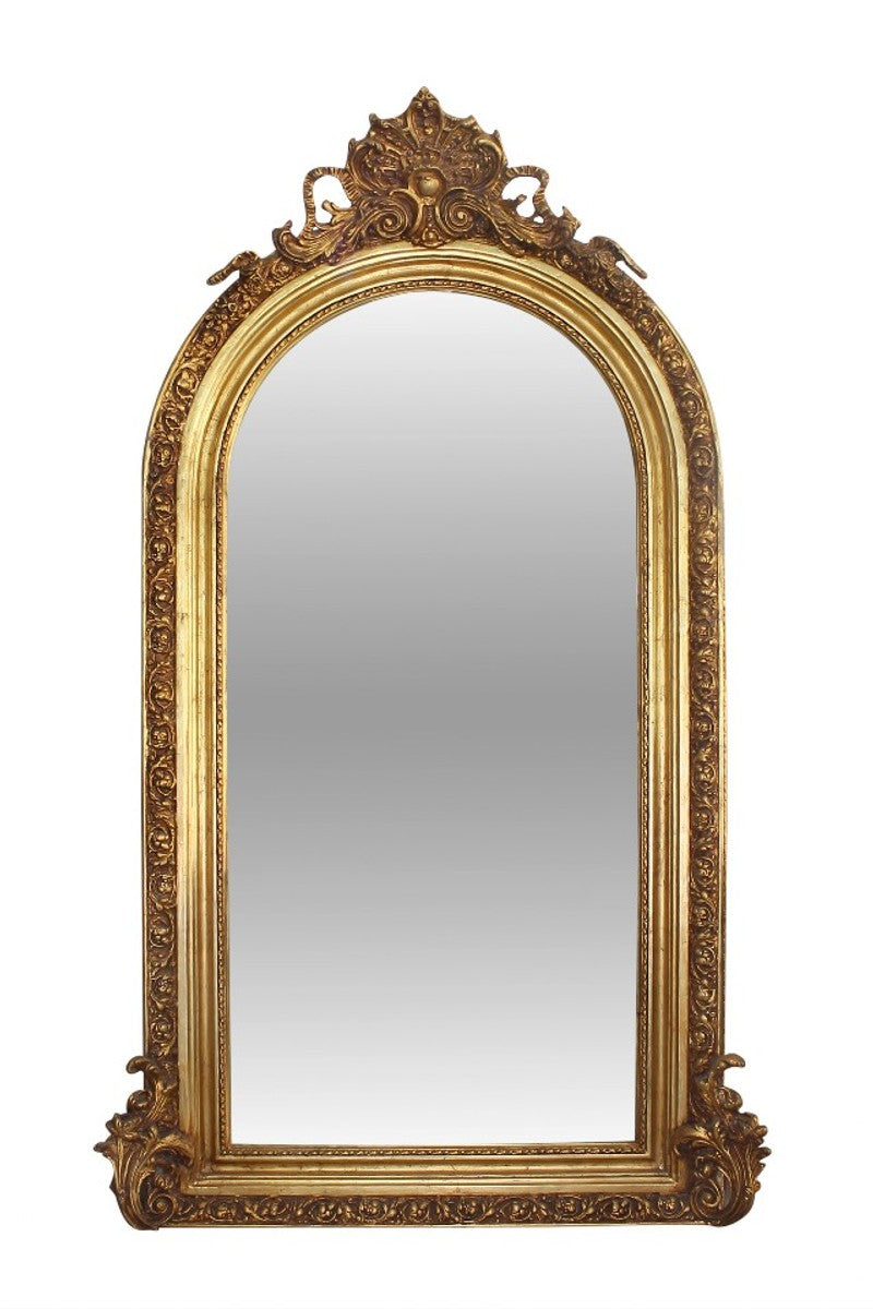 Luxus Wohnzimmerspiegel Gold 110 x H. 210 cm - Barock Spiegel