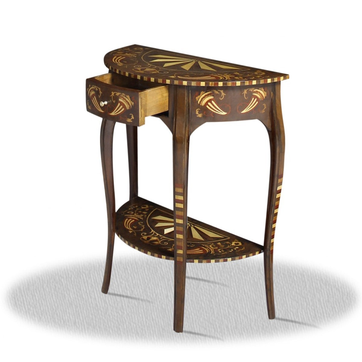 Barock Beistelltisch mit Schublade 60 x 35 x H. 75 cm - Antik Stil Beistelltisch