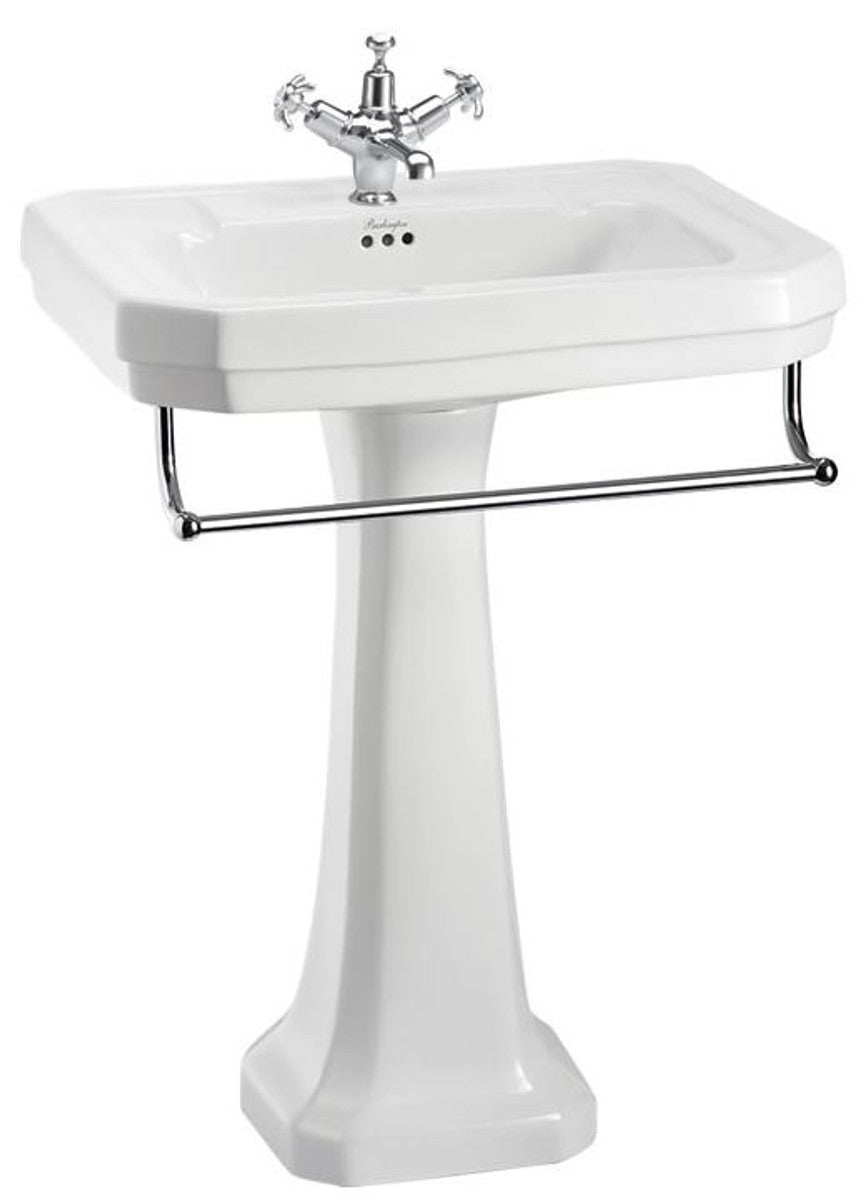 Porzellan Waschbecken mit Sockel und Handtuchhalter - Luxus Kollektion