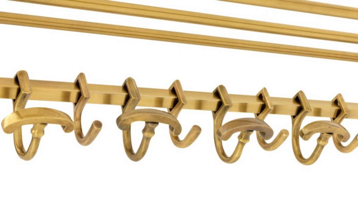 Französische Luxus Wandgarderobe Messingfarben Edelstahl Garderoben Halter Mod Orleans - Garderobe Antik Stil Barock Jugendstil Hotel, Cafe Restaurant Möbel