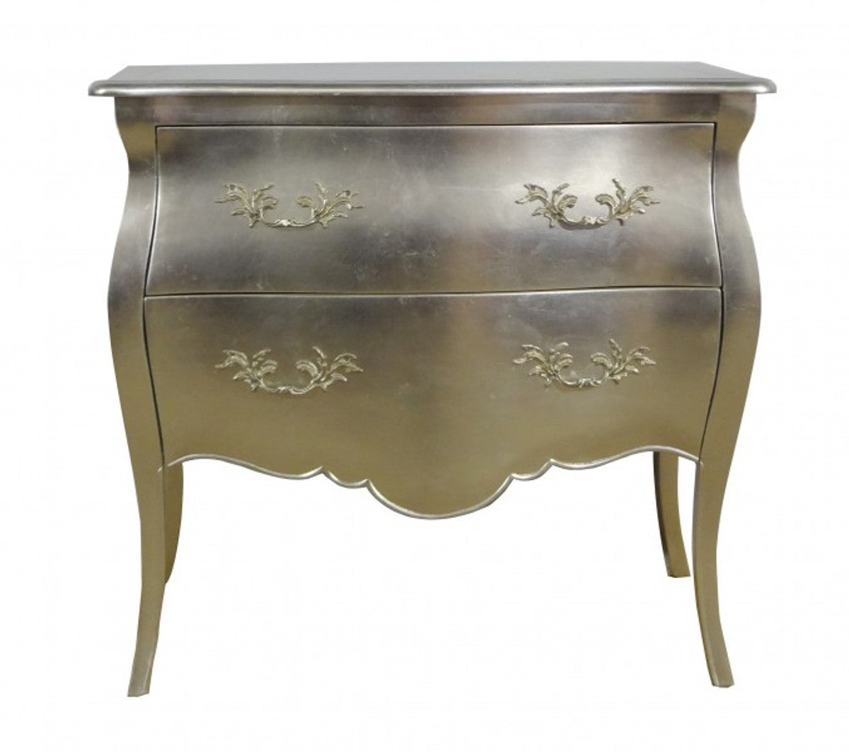 Barock Kommode Silber 95 cm Schrank