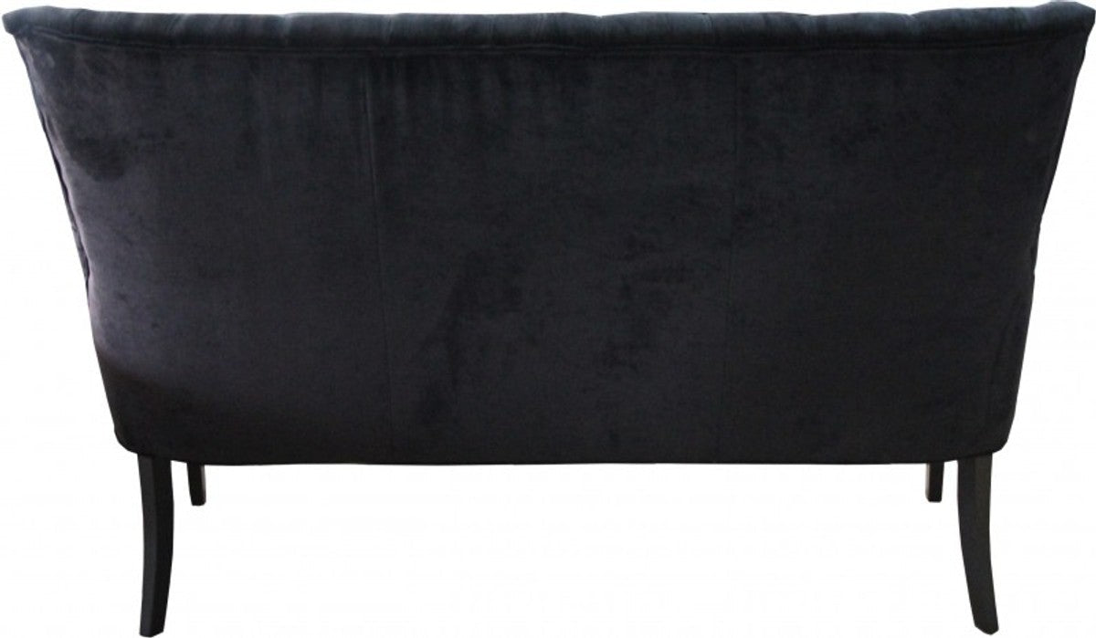Chesterfield Sitzbank / Sofa Schwarz Esszimmer Bank B 155 cm, H 108 cm, T 70 cm